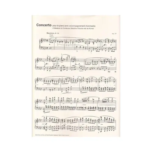 Concerto in F Minor Op. 21 - version for one piano - National edition Jan Ekier