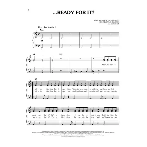 Taylor Swift - Reputation - easy piano