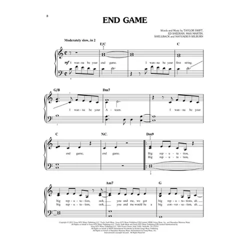 Taylor Swift - Reputation - easy piano
