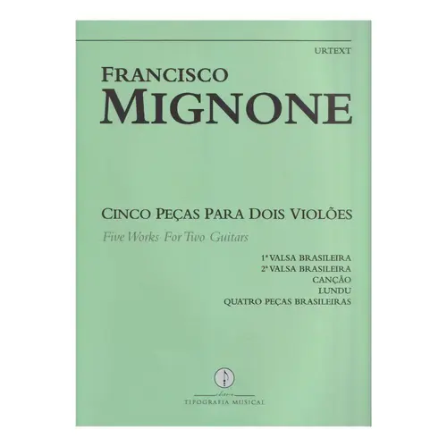 Cinco peças para dois violões - urtext