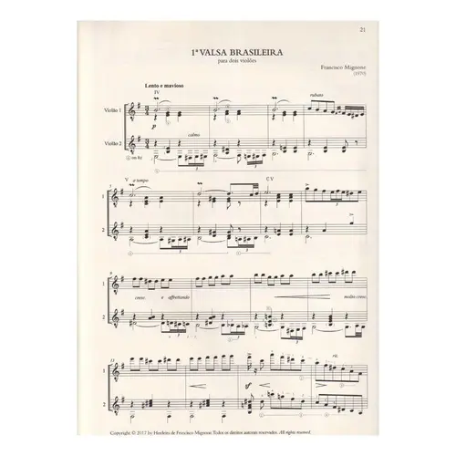 Cinco peças para dois violões - urtext