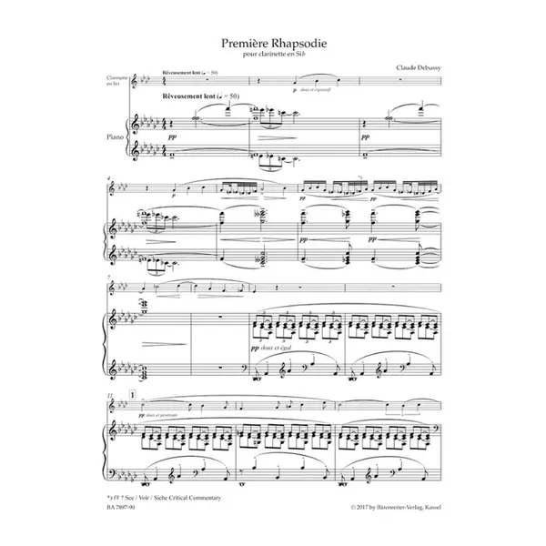 Première Rhapsodie for Clarinet in B-flat and Piano
