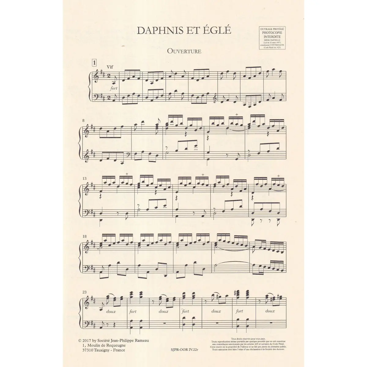 Daphnis et Églé - vocal score
