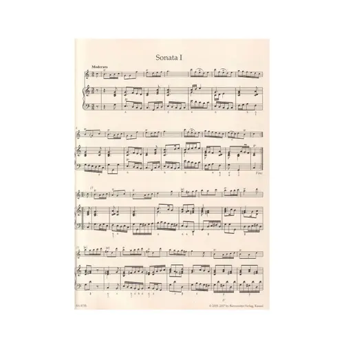 Il Pastor Fido - six sonatas for flute and bass continuo - score + parts