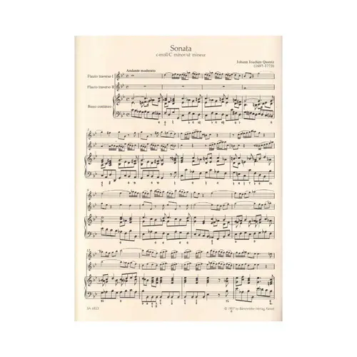 Triosonate für zwei Flöten und Basso continuo c-Moll
