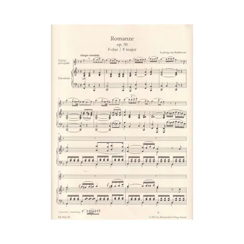 Romances in F major and G major for Violin and Orchestra op. 50, 40 - piano reduction