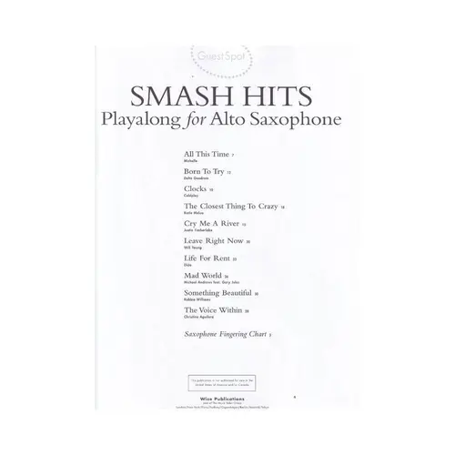 Smash Hits Playalong For Alto Saxophone - Guest spot