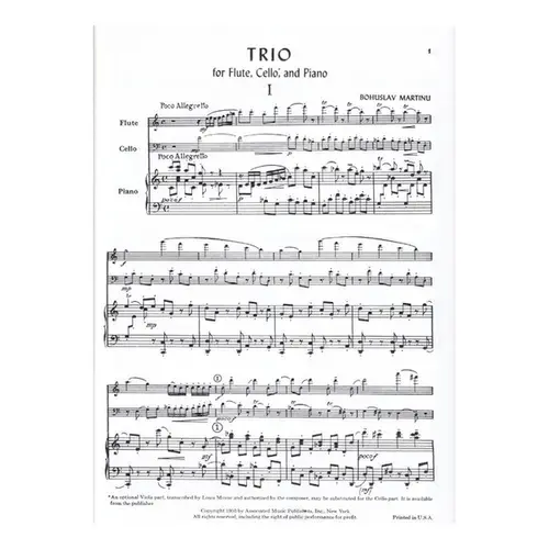 Trio For Flute, Cello And Piano