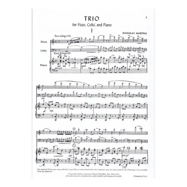 Trio For Flute, Cello And Piano
