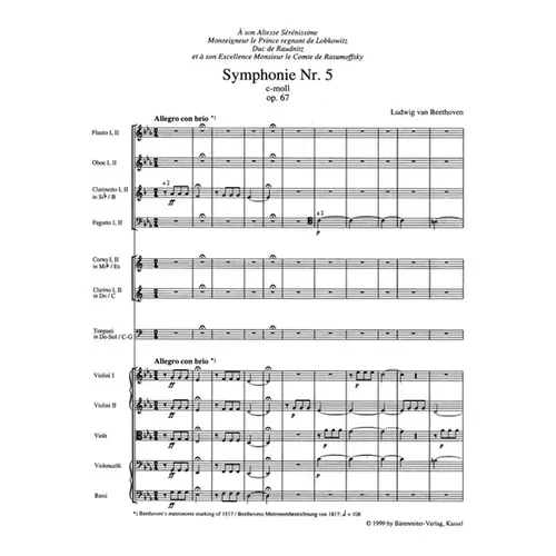 Symphony N.5 in C minor - Study Score