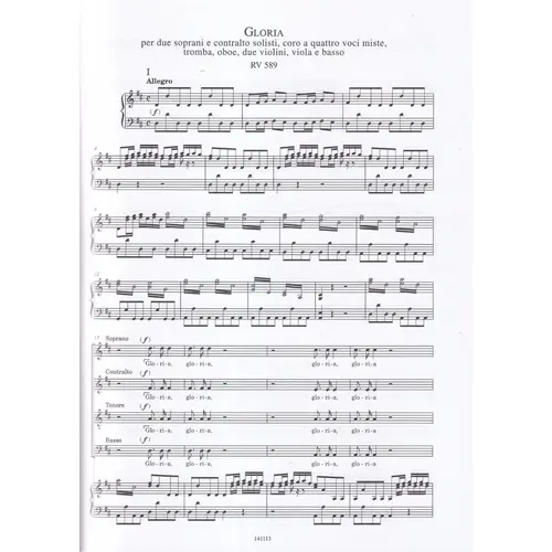 Gloria RV 589 - Vocal Score  - Michael Talbot