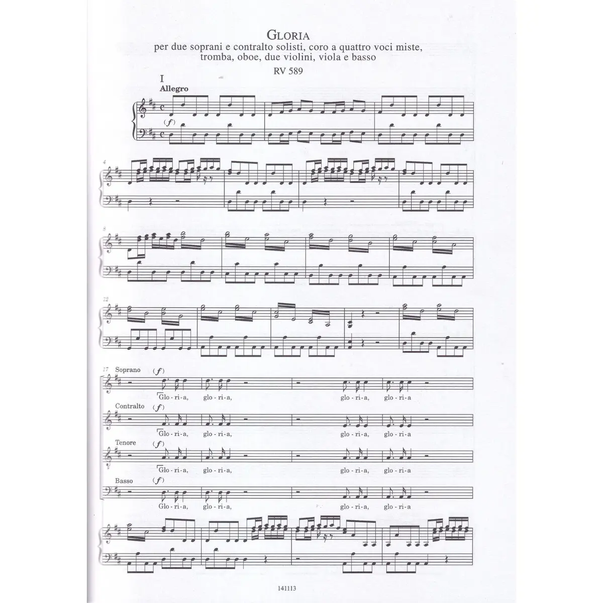 Gloria RV 589 - Vocal Score  - Michael Talbot