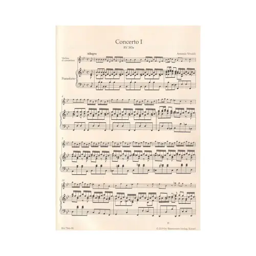 La Stravaganza Op. 4 vol.1 - Twelve concertos for violin, strings and basso continuo - piano reduction