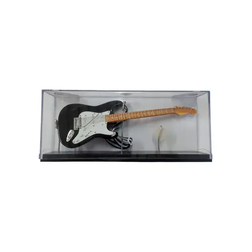 Miniatura Guitarra Stratocaster 1:4 25cm em caixa acrílica - Preta