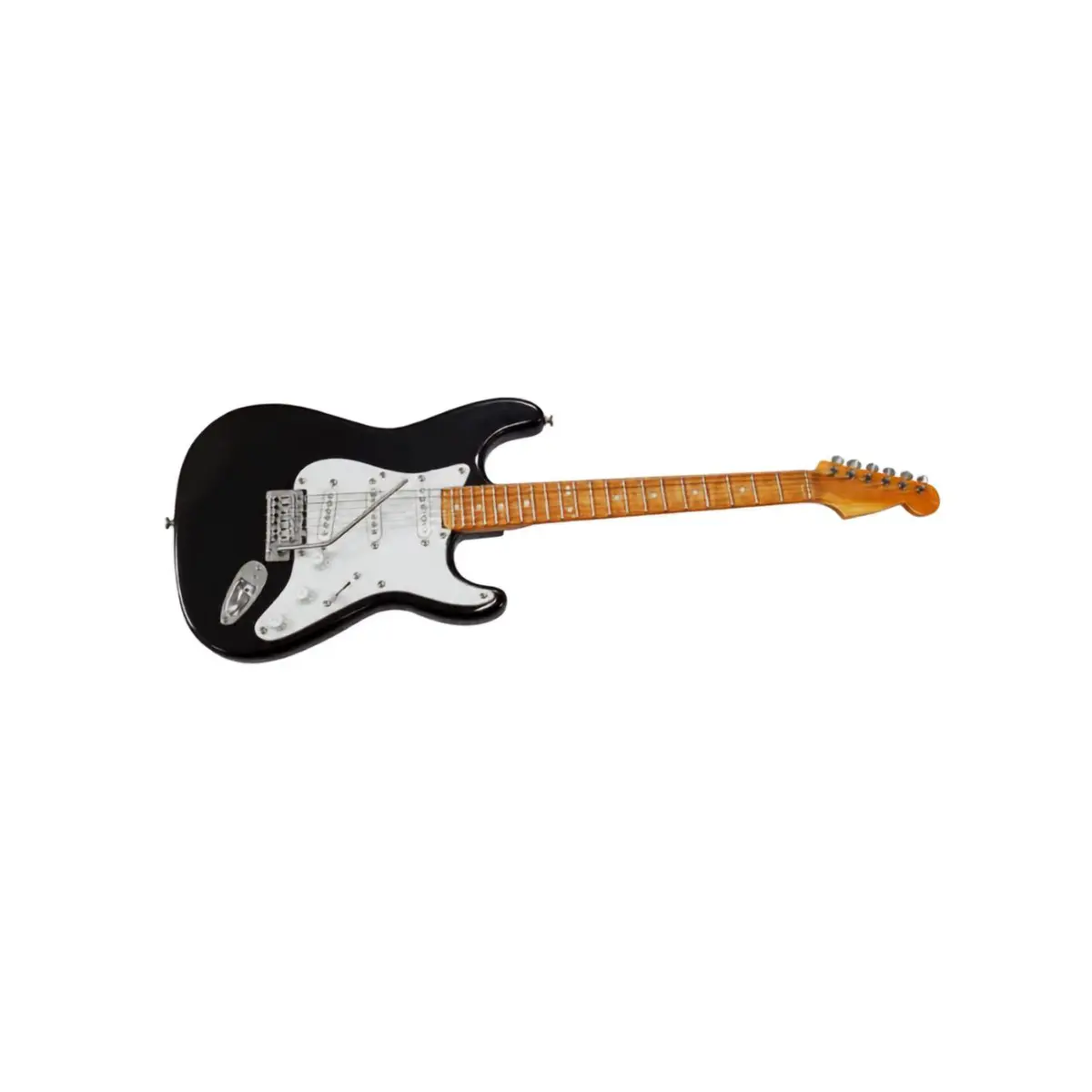 Miniatura Guitarra Stratocaster 1:4 25cm em caixa acrílica - Preta