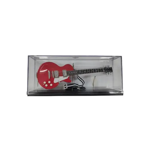 Miniatura Guitarra Les Paul escal 1:4 25cm em caixa acrílica - Vermelha