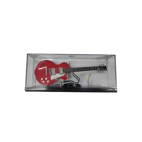 Miniatura Guitarra Les Paul escal 1:4 25cm em caixa acrílica - Vermelha