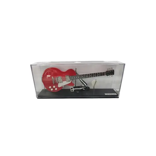 Miniatura Guitarra Les Paul escal 1:4 25cm em caixa acrílica - Vermelha