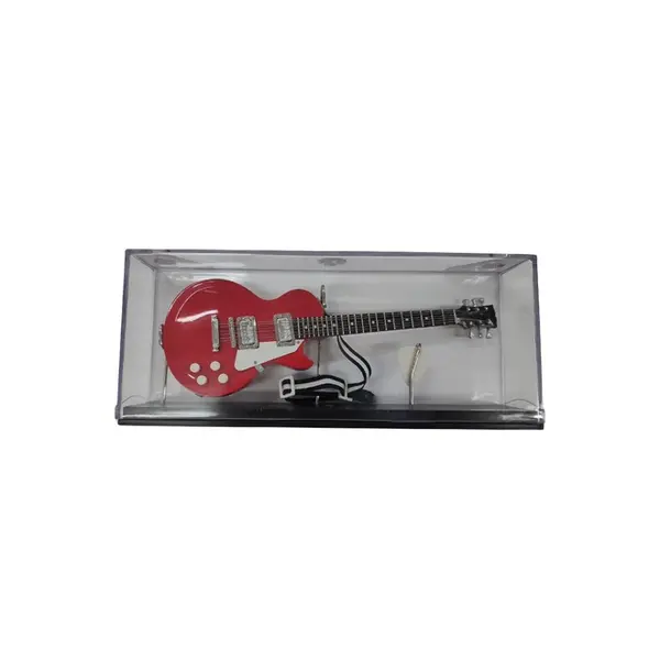 Miniatura Guitarra Les Paul escal 1:4 25cm em caixa acrílica - Vermelha