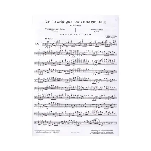 La Technique Du Violoncelle - Vol.4