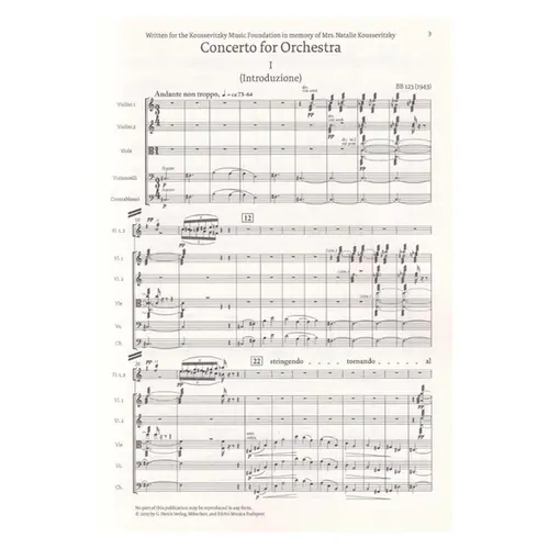 Concerto for Orchestra - studien edition
