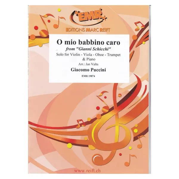 O mio babbino caro from '' Gianni Schicchi " for solo violin - viola - oboe - trumpet e piano