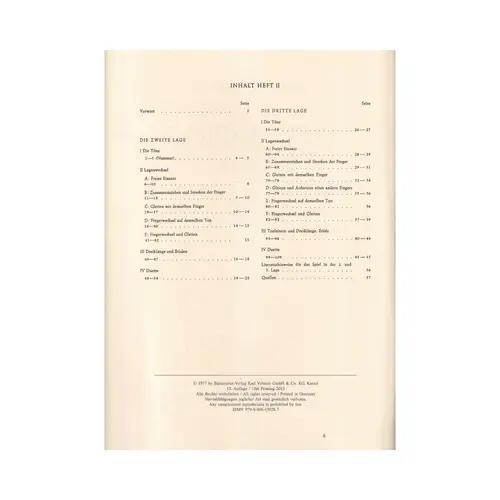 Violoncello Schule II - Die Zweite und fritte lage