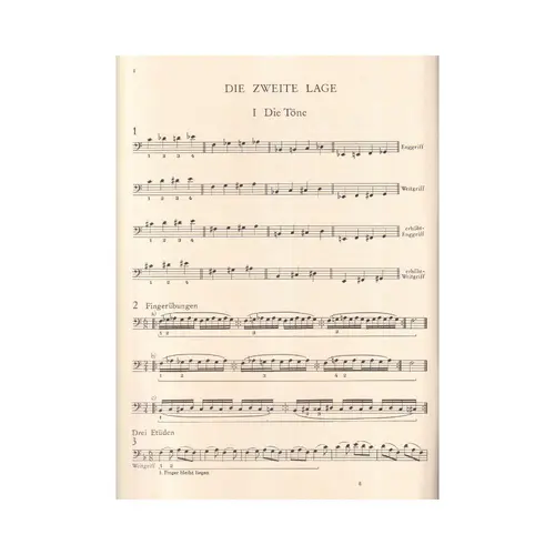 Violoncello Schule II - Die Zweite und fritte lage