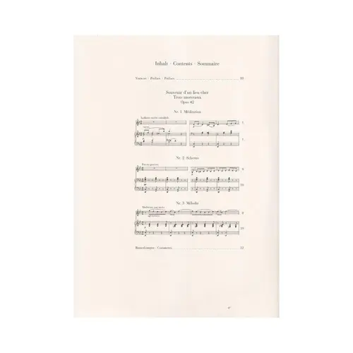 Souvenir d' un lieu cher Op.22 for Violin and Piano