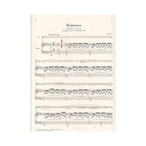 Romance in Db major Op.37 for Flute and Piano