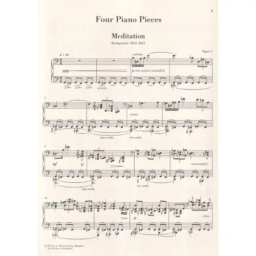 Four Piano Pieces Op.1