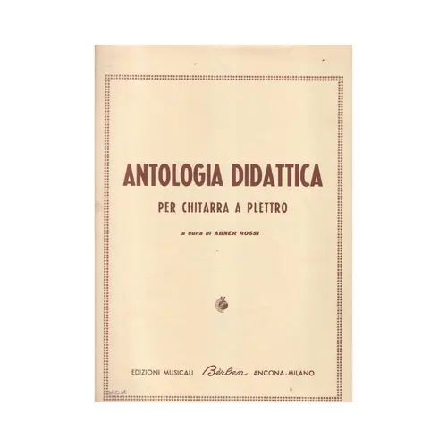 Antologia Didattica Per Chitarra A Plettro