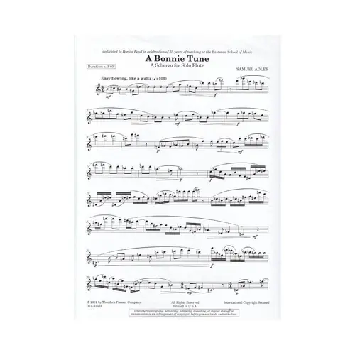 A Bonnie Tune - A Scherzo For Solo Flute
