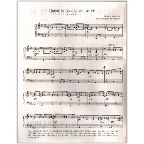 Quem te viu, Quem te vê (Piano)