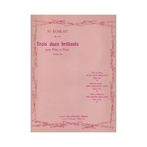 Trois Duos Brillants Op.110 - Troisieme Duo Pour Flute Et Piano