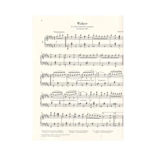 Waltzes Op.39 - Easy Arrangement By The Composer