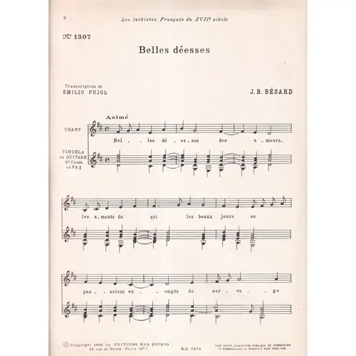 Belles Deesses - Chanson  (Pujol 1307)