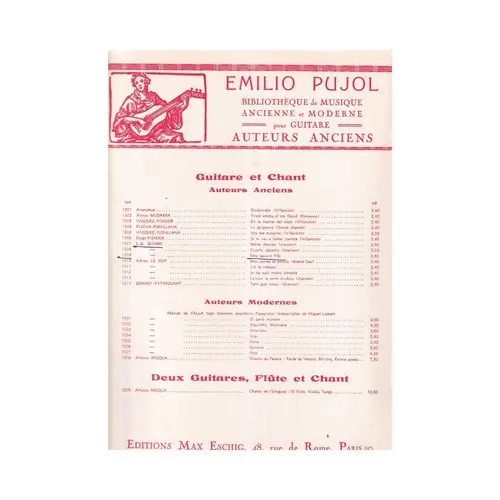Moy, Pauvre Fille (Pujol 1309)  (Edição Antiga)