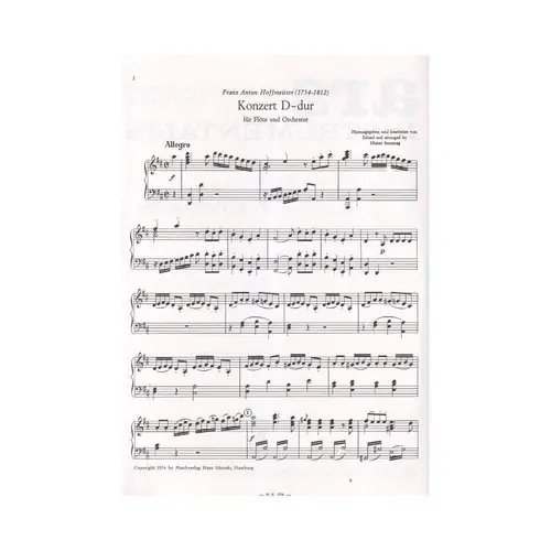 Konzert D Dur Fur Flote Und Orchester - Ars 15