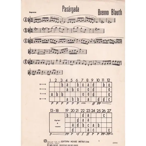 Pasargada T.50 para quarteto de flautas-doces