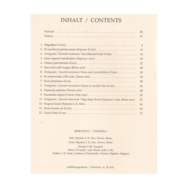 Magnificat in E-flat Major Bwv 243a - Vocal Score