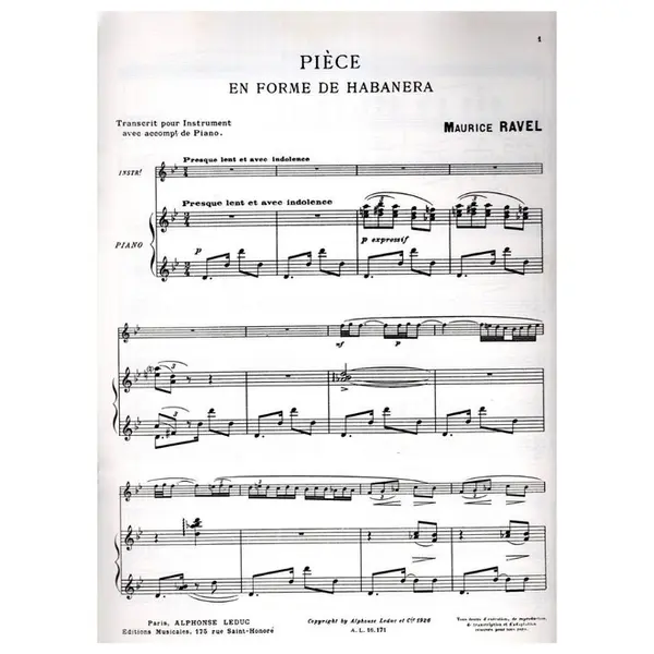 Piece En Forme  De Habanera - Cello