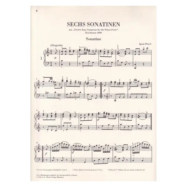 Sonatinen Fur Klavier Vol.2-Klassik