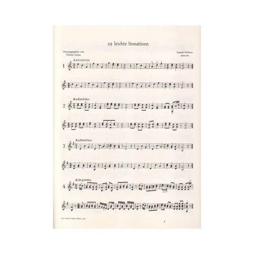 25 Leichte Sonatinen - Op.80  (Edição Antiga)