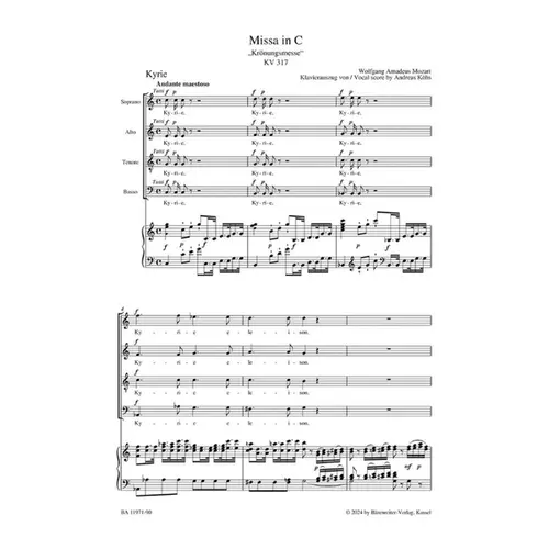 Missa in C Major - KV 317  Coronation Mass - Vocal Score