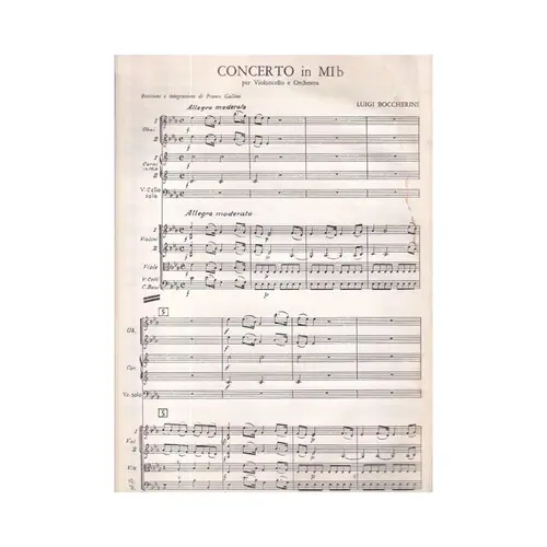 Concerto In Mi Bemol Mag Per Violoncello  ( regente )