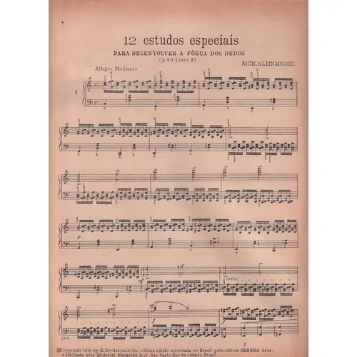 12 Estudos Especiais - Op.50 Vol.1 para piano