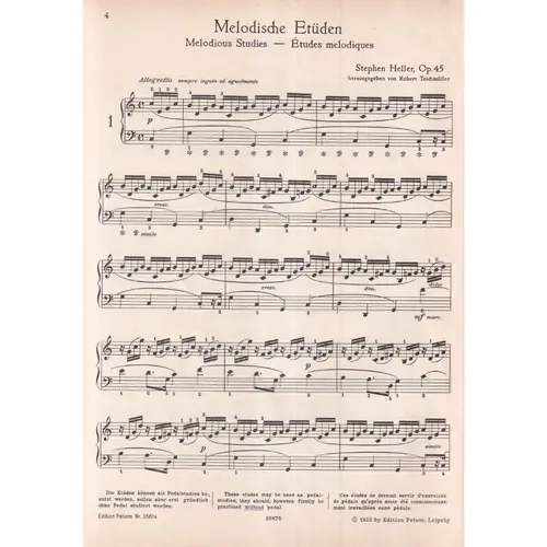 25 Melodische Etuden - Op.45  (Edição Antiga)