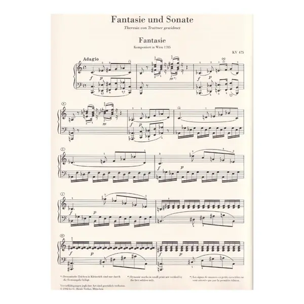Fantasy and Sonata c minor K. 475/457 - Urtext