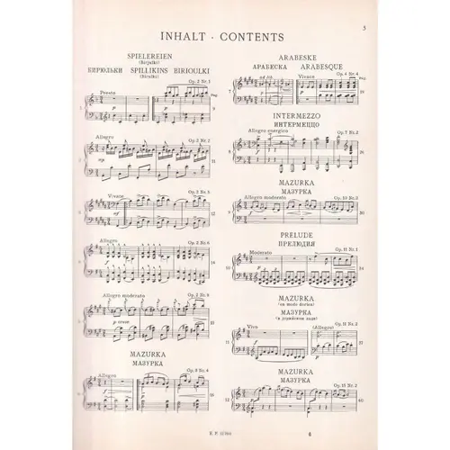 Ausgewahlte Klavierstucke  (Selected Piano Pieces)